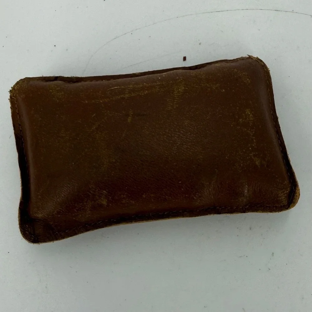 Vintage Rectangular Leather Shot-Filled Paperweight Promotional-Insurance‎ Co